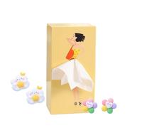 Lady Pulling Skirt Tissue Box,Tissue Dispenser,Desktop Napkin Holder for Bedroom,Bathroom,Kitchen(Yellow)