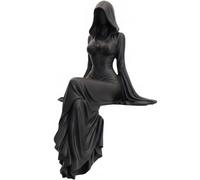 Lady Reaper - Ethereal Hooded Figure Sculpture, Gothic Lady Reaper Statue, for Bookshelf Desk Decor (1PC)