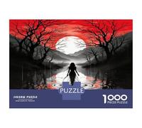 Lady Red Moon Path 1000pc Puzzle for Adults Mystic Night Magic Premium Jigsaw Puzzle Recycled Cardboard Adult Educational Challenge Fun Present Home Activity Great Gift for Kids Beginners 70x50cm/1000