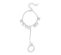 Lady Ring Adjustable Bracelet Jewelry set for Women Girl Silver Finger Ring Bracelet with Multi Butterflies Handy and professional