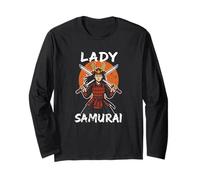 Lady Samurai Warrior Japan Rising Sun Long Sleeve T-Shirt