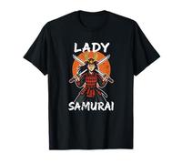 Lady Samurai Warrior Japan Rising Sun T-Shirt