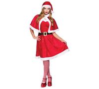 Little Miss Santa Womens Fancy Dress Costume Christmas Party - Plus Size