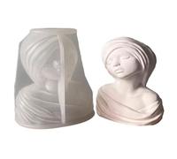 Lady Sculpture Silicone Candle Molds for Candle Soap Making The Shape Female Statue Silicone Molds for Epoxy Resin Long Hair Beauty Figure