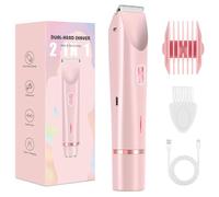 Lady Shaver for Women - 2-in-1 Bikini Trimmer & Razor, 5400 RPM Rechargeable, USB-C, Wet & Dry Use, Electric Razor for Women Legs, Body & Intimate Areas,Pink-002