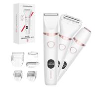 Lady Shavers for Women, 3-in-1 Pubic Hair Trimmer lPX6 Waterproof Wet and Dry, Rechargeable Body Facial Nose Hair Trimmer with Smart Light