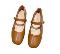 Lady Shoes Size 10 Women's Soft Leather Flat Light Steps Elegant Walking Ballet Pumps Women Leather (Brown, 5.5)