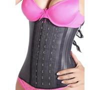 Lady Slim womens Fajas Colombiana Latex Waist Cincher/Trainer/Trimmer/Corset Weight Loss Shaper XS Waistline 25.5" - 27.0" Black Ver. 2.0