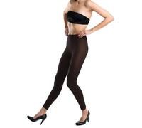Lady Sofia 60 Denier Classic Opaque Microfiber Footless Tights (L, Brown)