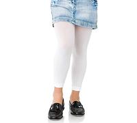 Lady Sofia Girls Microfiber Opaque Footless Tights 60 Denier (6-8 Years (122cm), White)