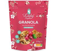 Lady Sophia Crunchy Granola Cereal - Healthy Snack which is Natural, High in Fibre & No Artificial Flavours (12 x 270g), Cranberry