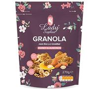 Lady Sophia Crunchy Granola Cereal - Healthy Snack which is Natural, High in Fibre & No Artificial Flavours (12 x 270g), Honey & Almond