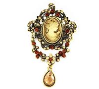Lady Vintage Cameo Victorian Style Wedding Party Pendant Brooch Pin