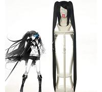 Lady Vocaloid Zatsune Miku 2 X Clip Ponytail Cosplay Wigs Black BRS ROCK SHOOTER Anime Costume Wig Perucas KUZZ042B