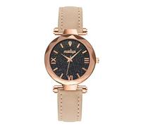 Lady Watches Frosted Belt Point Watch Scale Dotted Unisex Watch with Roman Little Women Watch (Beige, One Size)