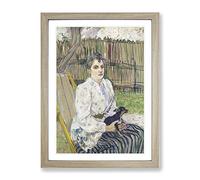 Lady With A Dog By Henri De Toulouse Lautrec Classic Painting Framed Print | A4 Oak Framed Wall Art | Ready to Hang | Classic Animal Picture | Living Room Bedroom Lounge Office