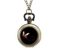 Ladybeetle Ladybugs Nature Insect Pocket Watch Vintage Quartz Pocket Watches with Chain for Men Women Coppery-Style
