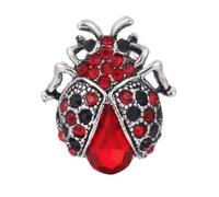 Ladybird Brooch for Women, Red Crystal Ladybug Jewellery, Gardening Gift Women