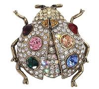 Ladybird Rhinestones Brooch Cute Insect Brooch Seven Star Ladybug Brooch Scarf Coat Accessories for Women Men