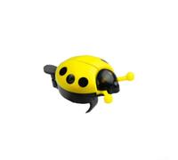 Ladybird-Shaped Plastic Ring for Bicycle Handlebars - Playful Insect Motif with Mechanical Wing Movement and Tone Generation (Yellow)