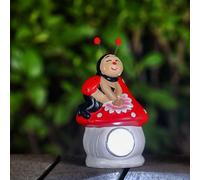 Ladybird Solar Garden Light Ornament Decoration White LED - 15cm by Bright Garden