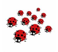 Ladybird Wall Stickers, Insect Wall Decor, Ladybug Decals Qty:11 | Cover Marks, No White Edges or Film, Peel and Stick Wall Stickers, Vibrant On Dark Walls, Removable DIY Wall Décor