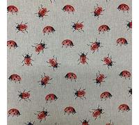 Ladybirds Digital Print Design Cotton Rich Linen Look Fabric For Curtains Blinds Craft Quilting Patchwork & Upholstery 55" 140cm Wide - Sold by the Half Metre