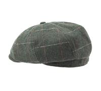 LADYBRO 8 Panel Newsboy Hats for Men Cap Irish Wool Blend Tweed, Adjustable, 004 Plaid Green, 7 3/4-8