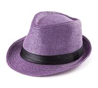 LADYBRO Men's Wool Fedora Hat - 010 Purple, 7 1/4 (58cm) - 22 7/8in, 7 1/4in, 010 Purple, Size: 7 1/4 (58cm), Fits 22" - 22 7/8", 58