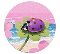 Ladybug 1000 Pieces Jigsaw Insect Round Puzzle for Adults And Kids Modern Unique Challenge Games Scene Creative 1000pcs (67.5x67.5cm)