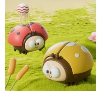 Ladybug Air Ball Toys, 1PC Lady B-ug Toy for Kids Electric Ladybugs Floating Ball Toy with 1 Balls Cute Educational Lady B-ugs Blowing Balls Games Interactive Toys for Cats & Kids (rd+ye)