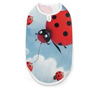Ladybug and Cloud Dog Shirt Quick Dry Breathable Pet T-Shirt Soft Stretchy Sleeveless Vest Dog Apparel L