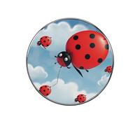 Ladybug and Cloud Fridge Sticker Funny Fridge Magnets Novelty Round Fridge Magnets Reusable for Whiteboard, Locker, Kitchen, Office- Strong Decor Magnetic Stickers