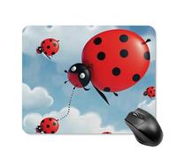 Ladybug and Cloud Square Mouse Pad Portable Computer Mousepad with Non-Slip Rubber Base 20 * 25cm Ultra-Thin Gaming Mouse Mat for Computer Laptop Office Desk Accessories