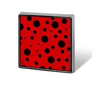 Ladybug Animal Seamless Texture with Red Background and Black Spots Square Badge Smooth Surface Lapel Tie Pin, Lightweight Badge for Women Men Office Worker Nurse Teacher Student Shirts Backpack