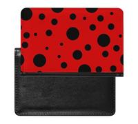 Ladybug Animal Seamless Texture with Red Background and Black Spots Women's Passport Protector, Men's Passport Protector, PU Travel Passport Protector for Women Men Worker 5.8 x 3.9 x 0.4 inch