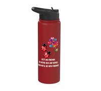Ladybug Art Friends Aging Humor senile Growing Old Together Stainless Steel Insulated Water Bottle