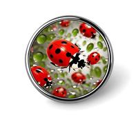 Ladybug Badge Holder Exquisite Round Badge with Picture Pin DIY Button Badges Personalized Metal Button Pin Fashion Brooch Crafts Gifts Clothes Decorative Pins