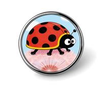 Ladybug Badges Pin, Personalized Exquisite Round Badge, 1 Inch Button Pins for Women And Men, Decorative Metal Round Brooch for Clothing, Backpacks, And Hats