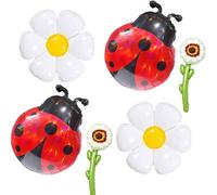 Ladybug Balloons Daisy Balloons Love Bug Baby Shower Party Decorations Ladybug Baby Shower Lady Bug Birthday Party Decorations Young Wild and Three Party Decorations Bug Decor Insect Supplies