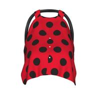 Ladybug Black Dotted Spots Red Print Baby Car Seat Covers, Breathable Nursing Cover Breastfeeding Cover, Stroller Covers, Multi-use Infant Carseat Canopy, Baby Boys Girls Newborn Essentials