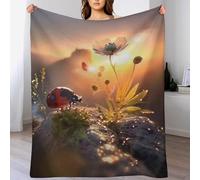 Ladybug Blanket, Fluffy Super Warm & Soft Throw, As Sofa Cushion Bedspread Or Living Room Blankets 100×130cm