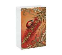 Ladybug Bottlebrush Spike Cigarette Case Stylish Plastic Cigarette Holder Box for Women Men Portable Crush-Proof Cigarette Organizer