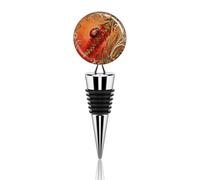 Ladybug Bottlebrush Spike Wine Bottle Stopper Reusable Metal Bottle Stopper with Rubber Seal Decorative Wine Saver Stoppers for Champagne Liquor Beverage Wedding Party Bar Decor