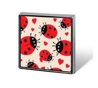 Ladybug Button Pin Funny Cute Brooch Pins Personalized Square Lapel Pin Badges Alloy Pinback Button Badge Novelty Backpack Pins for Jackets Hat Bags Chrismas Birthday Gift