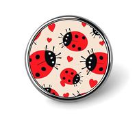 Ladybug Button Pin Round Alloy Lapel Pins Badges Novelty Funny Enamel Pins Button Lapel Personalized Pinback Button Badges Cute Brooche Pin for Backpacks Jackets Bags