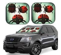 ladybug cartoon Print Car Sun Shade Windshield 2-Piece Foldable Front Windshield Sun Visor Sunshade for Car Windshield, L