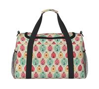 Ladybug Cartoon Print Travel Bag Large Capacity Stylish Weekender Bag for Outdoor Activities Black One Size