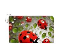 Ladybug Coin Purse with Zipper Coin Wallet Coin Pouch Canvas Change Purse Pouch Zero Wallet Coin Bag