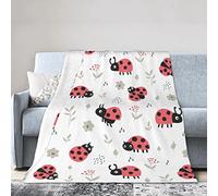Ladybug Cute Ladybird Throw Blanket Super Soft Warm Bed Blankets for Couch Bedroom Sofa Office Car, All Season Cozy Flannel Plush Blanket for Girls Boys Adults, 50"X40"